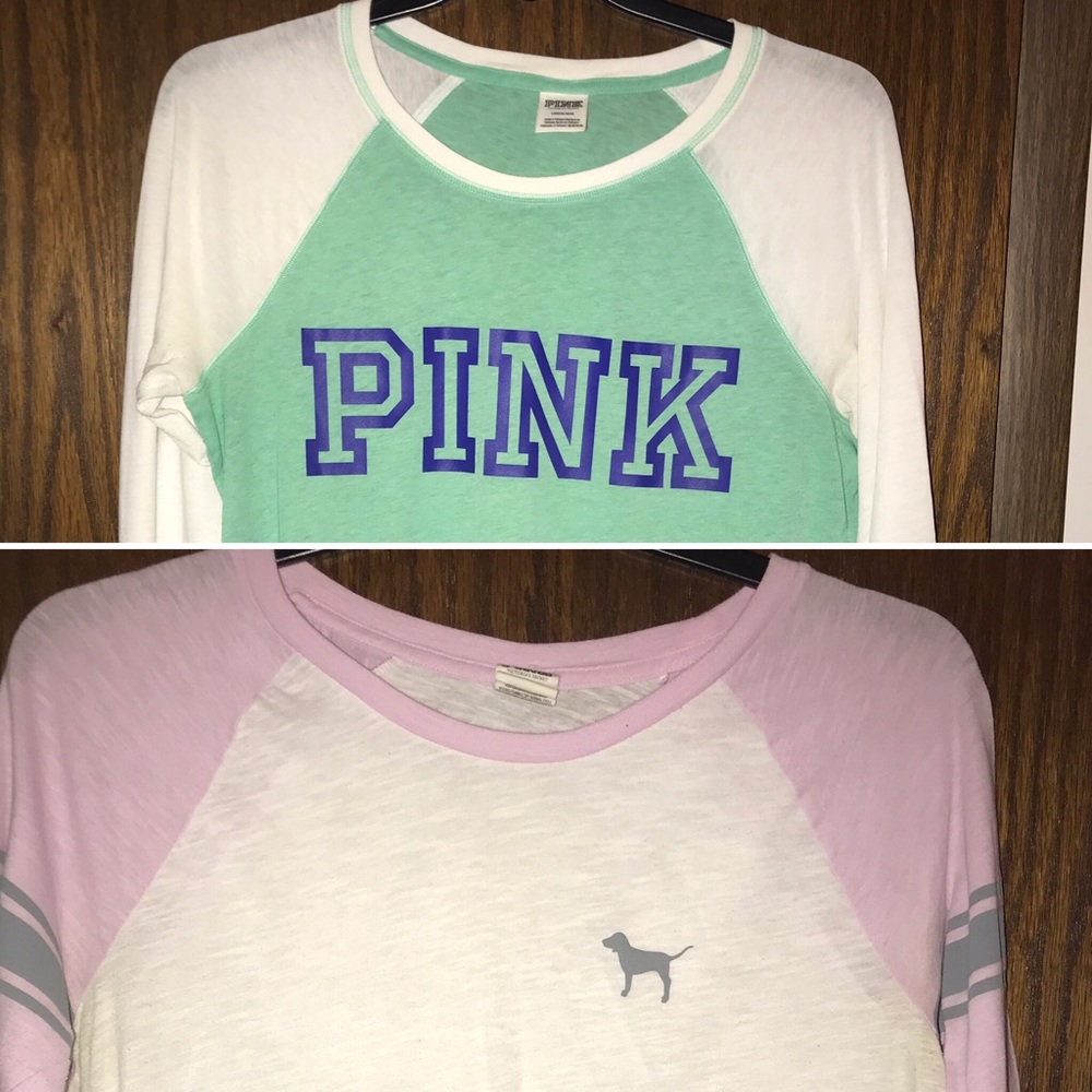 2 Victoria’s Secret PINK Shirts Size Large